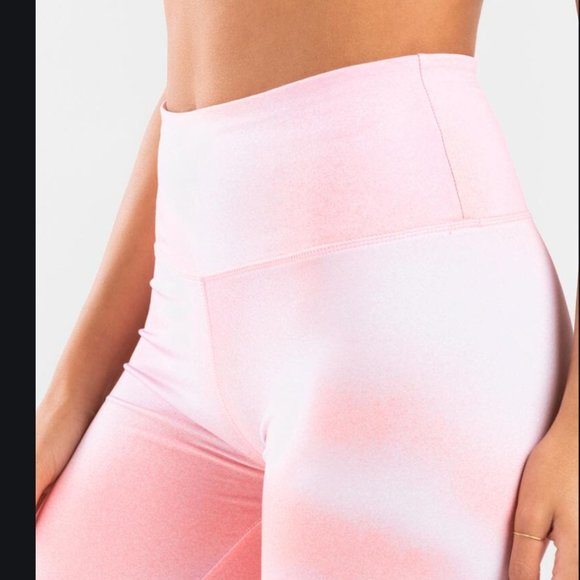 NWT! Francesca's Pink Blush Tie-Dye High Waisted Leggings! - Picture 2 of 4